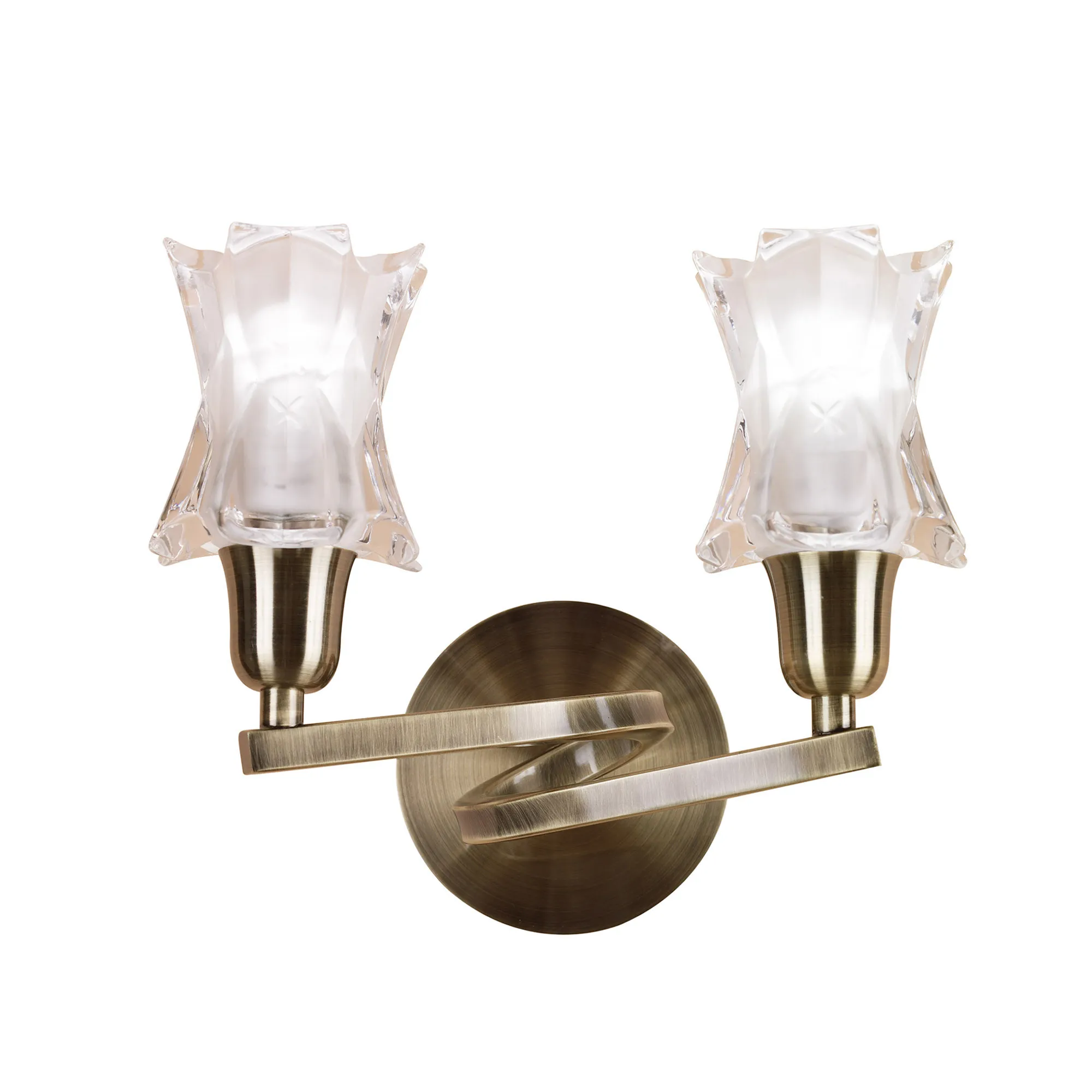 Alaska GU10 Antique Brass Wall Lights Mantra Armed Wall Lights